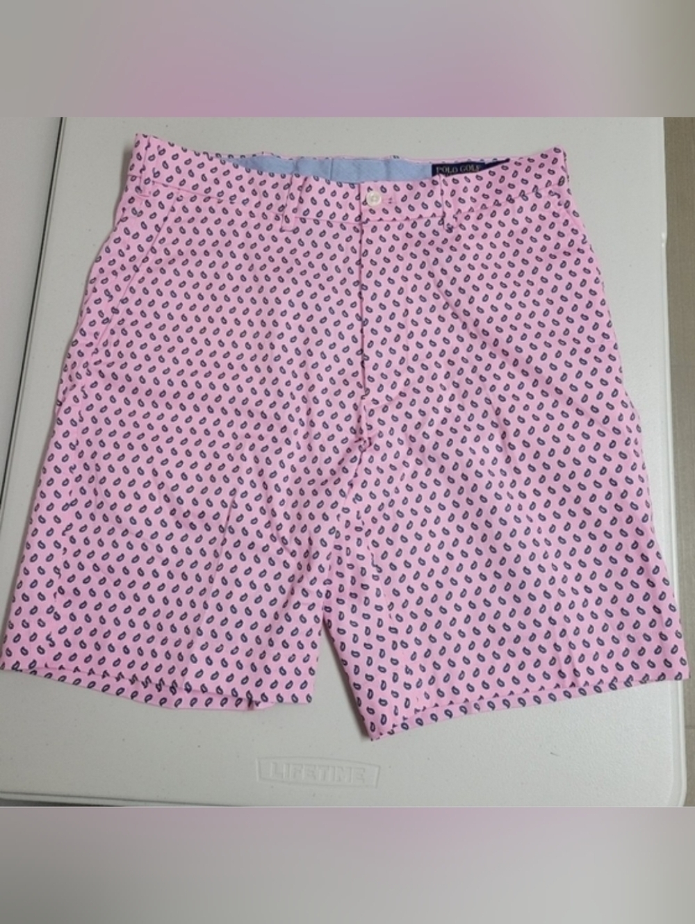 Polo Golf Ralph Lauren Shorts Pink Mini Paisley Print